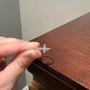 Elegant Silver Cross Ring